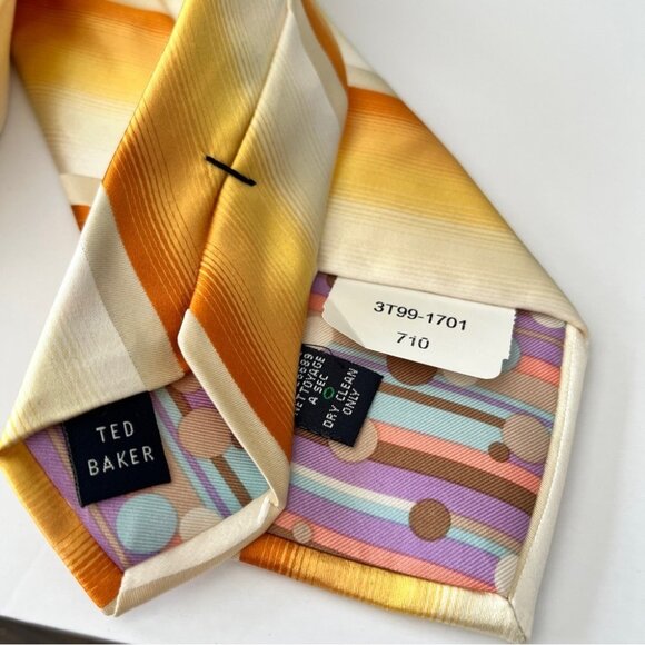 New Ted Baker Silk Diagonal Ombre Tie - Picture 4 of 4